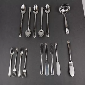 Rare 15 PC Estate USA Stainless WHISPERING HOPE Iced Tea Cocktail Gravy Butter - Picture 1 of 14
