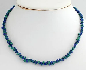 Cadena de malaquita azurita cadena de piedras preciosas cadena de astillas aprox. 45 cm (joyería de moda) collar - Imagen 1 de 1