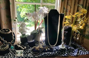 PERLEN-LIEBHABER KONVOLUT-19 WUNDERSCHÖNE TEILE,STRÄNGE,ROSA,BRAUN,RING 14K FASSUNG,OPAL - Bild 1 von 12