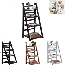 ACEHOME 4 Tier Ladder Shelf Wood Storage Rack Foldable Stand Bookshelf Bookcase 