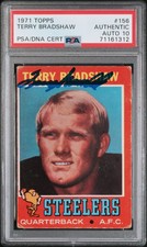 TERRY BRADSHAW SIGNED 1971 TOPPS STEELERS FOOTBALL ROOKIE CARD PSA/DNA AUTO