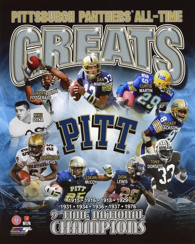 PITTSBURGH PANTHERS All-Time Greats Glossy 8x10 Photo Dan Marino Dorsett Poster Cover