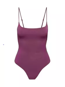 Aritzia Babaton Contour Plum Spaghetti Strap Square Neck Cami Bodysuit XS - Picture 1 of 2