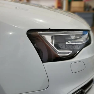 Fits 2013 - 2017 Audi S5 A5 Headlight Reflector Dark Tint Overlay - Smoke Front - Picture 1 of 3