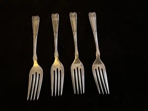 Antique Sil Plate 7.25” Reed & Barton Fork in the Clarendon Pattern, set of four - Picture 1 of 4
