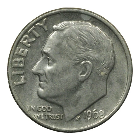 1968 Roosevelt Dime BU Uncirculated Mint State 10c US Coin Collectible Cover