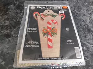 Kit de punto de cruz contado bastón de caramelo con bolsillos de plástico - Imagen 1 de 1