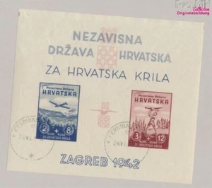 Croatia block1ii with Stecherzeichen V fine used / cancelled 1942 Mode (10331612 - Picture 1 of 1