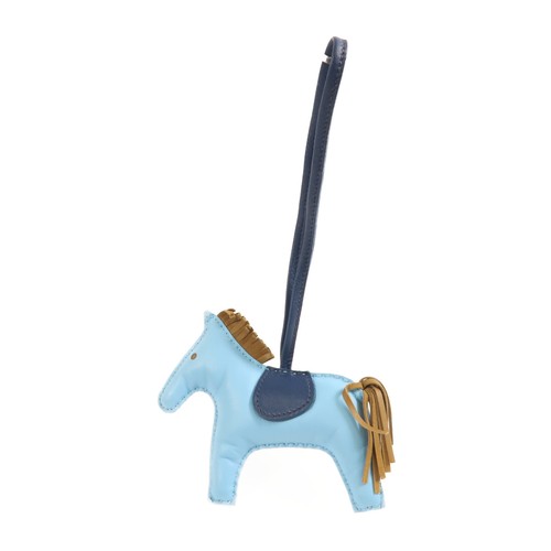 HERMÈS HERMES Rodeo MM Charm Veloce Pelle Blu