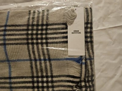 Urban Outfitters UOM Plaid Scarf Grey and Blue Winter Scarf NWT Christmas Gift - Image 1 of 4