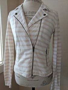 CHAQUETA DE MOTOCICLETA CASLON NORDSTROM 100% ALGODÓN CON CREMALLERA ABRIGO BLUSA TALLA 8 - Imagen 1 de 6