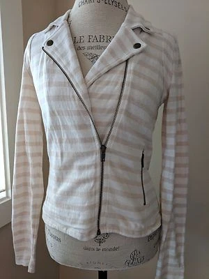 CHAQUETA DE MOTO CASLON NORDSTROM 100% ALGODÓN CON CREMALLERA TOP BLUSA ABRIGO TALLA 8 Foto 1 de 4