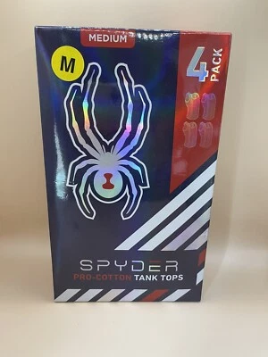 Spyder 男式 Pro-cotton 背心上衣 4 件装白色中号全新带盒 — 第 1/3 张图片