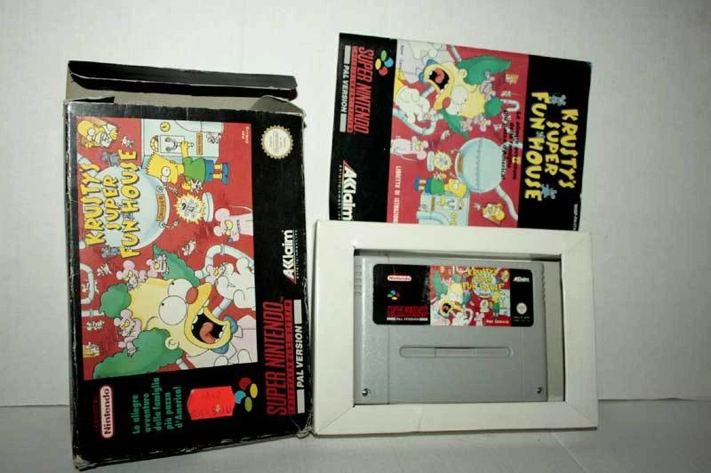 KRUSTY'S SUPER FUN HOUSE SIMPSON USED SUPER NINTENDO PAL AND ITALIANA VBC 40550 - Image 1 of 1