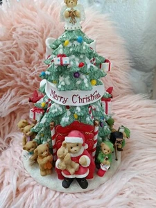 Cherished Teddies Lighted Christmas Tree Plays Tune We Wish You Merry Christmas - Picture 1 of 24