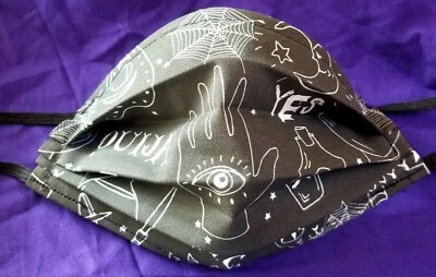 Máscara Ouija negra, con cable, forrada, bandas elásticas adulto Foto 1 de 3