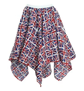 Adults Union Jack Flag Skirt United Kingdom Great Britain VE Day Fancy Dress - Picture 1 of 3