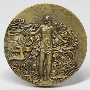 KUNST / JESUS CHRISTUS AUFERSTEHUNG schöne ungewöhnliche Bronzemedaille von Vasco Berardo - Bild 1 von 4