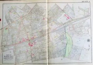1917 NEWTON MA BETTE DAVIS HOUSE JACKSON GEHÖFT JOHN FENNO HAUS ATLAS KARTE - Bild 1 von 6