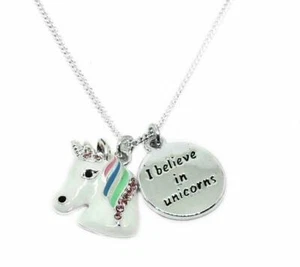 Lindo Collar Unicornio Enchapado en Plata 925 Niñas Cumpleaños Fiesta Regalo Hipoalergénico - Imagen 1 de 4