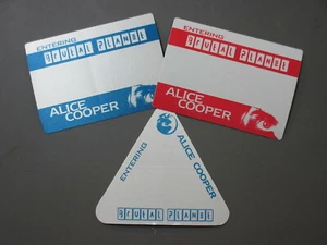 Alice Cooper Backstage Pass 3 pegatinas de tela satinada ¡Brutal Planet Tour! - Imagen 1 de 1