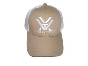 Vortex Optics Snapback Hat Beige with White Mesh Embroidered Logo - Picture 1 of 6