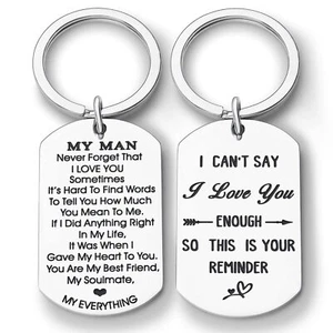 My Man Keychain for Boyfriend Husband Valentines Day Gifts for Him Men Groom ... - Picture 1 of 7