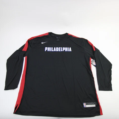 Philadelphia 76ers Nike NBA Authentics Long Sleeve Shirt Men's Black/Red New Cover