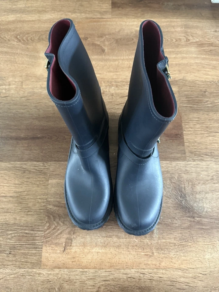 Tommy Hilfiger Huski Rain Feminino Azul Marinho Borracha Biqueira Fechada, Tamanho 9M - Imagem 1 de 4