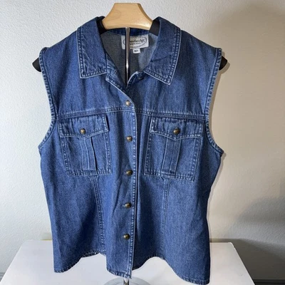 Stonebridge Petites Denim Vest Sleeveless Size MP E0059 - Image 1 of 4