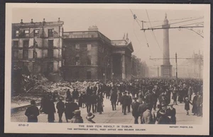 POSTAL VINTAGE SINN FINE REVOLT EN DUBLÍN, HOTEL METRÓPOLI. OFICINA DE CORREOS, NELSON - Imagen 1 de 2