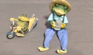 Two Rare Vintage Frog Mini Statute Decorations - Picture 1 of 7