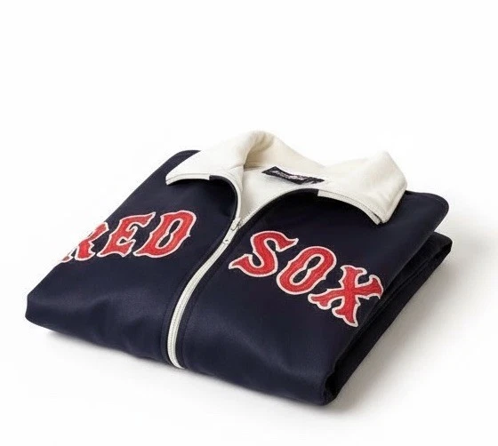 Chaqueta Boston Red Sox’s manga larga cremallera completa logotipo de béisbol algodón talla mediana Foto 1 de 4