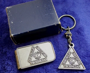 NOS Chevrolet Certified Technician Money Clip & Key Ring Chain Accessory In Box - Picture 1 of 11