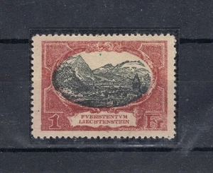 LIECHTENSTEIN 1Fr claret & black 1921 High CV Sc.69 MVLH - Picture 1 of 1