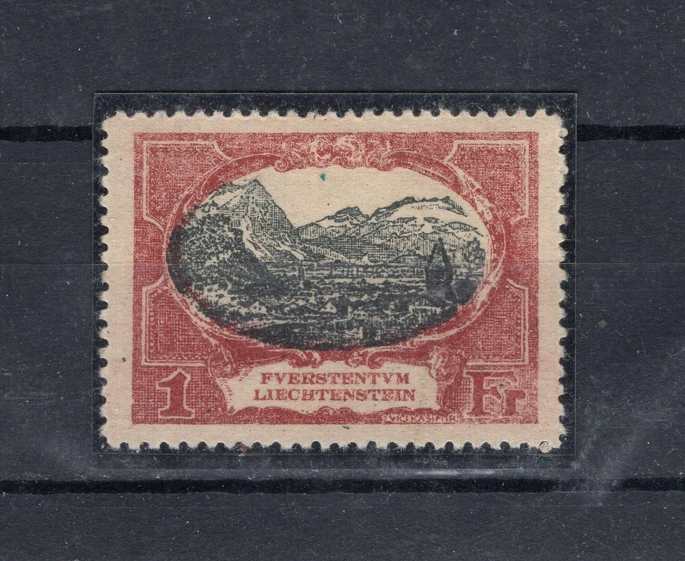 LIECHTENSTEIN 1Fr claret & black 1921 High CV Sc.69 MVLH - Image 1 of 1