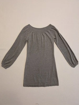 Jolie металлический длинным рукавом Shift платье женщин XS серый шелк/кашемир вязаный гламур - Изображение 1 из 4