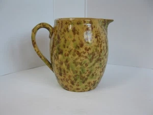 ANTIQUE MORTON POTTERY SPONGEWARE - YELLOW, GREEN & BROWN PITCHER/CREAMER - Picture 1 of 6