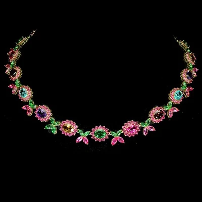 925 Пробы ожерелье овальный цитрин 8 x 6 мм аметист топаз драгоценный камень 18 дюймов - Изображение 1 из 4