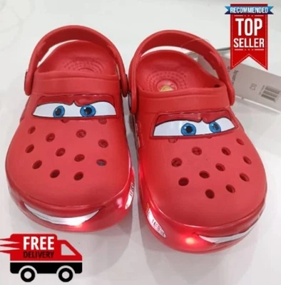 NUEVO Zueco Rojo Niños Crocs Coches Luces Intermitentes Multicolor McQueen Sandalias Sin Cordones Foto 1 de 4