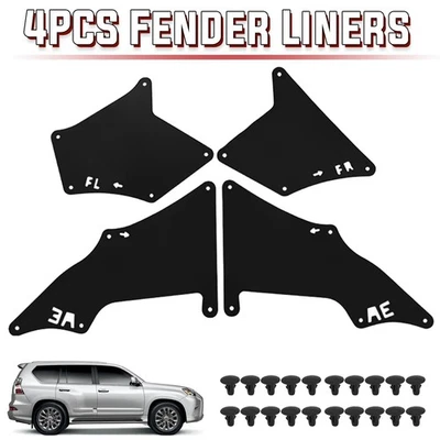 Set of 4 Splash Guard Fender Liner for Toyota 4Runner Lexus GX 460 470 2003-2022 Foto 1 de 4