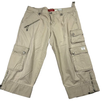 Pantalones capri Unionbay Cargo para mujer 13 bolsillos utilitarios caqui Y2K ropa de calle Foto 1 de 4