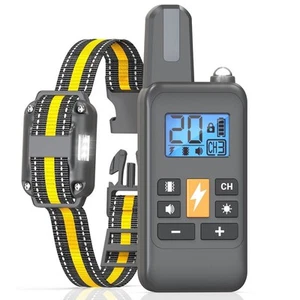 Rechargeable Dog Pet Training Collar Waterproof Electric Shock Anti Bark LCD - Picture 1 of 11
