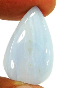 30.60 Ct Natural Blue Lace Agate Gemstone Stone Cabochon Wire wrap Stone - 21207 - Picture 1 of 2