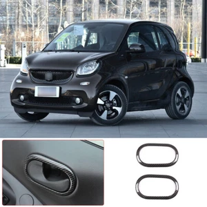 ABS Carbon Style Inner Handle Frame Trim Cover For Mercedes Benz Smart 2015-2020 - Picture 1 of 12