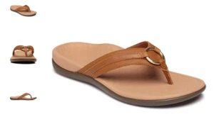 Vionic Tide Aloe Mocha Leather Sandal Flip Flop Women's US sizes 5-12 NEW!! - Picture 1 of 1