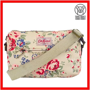 Borsa a tracolla Cath Kidston tracolla floreale giardino rosa crema opaca tela cerata CO65 - Foto 1 di 17