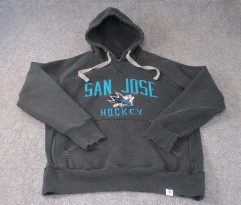 San Jose Sharks Sweater Adult Medium Black Blue NHL Hockey Pullover Hoodie Men's Cover