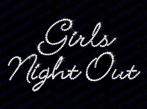 Diamonte Hotfix Wedding Transfer Rhinestone iron on Motif "Girls Night Out" -S1 - Picture 1 of 1