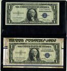 2pc Fr. 1614 1618 1935e H $1 Silver Certificate Blue Seal Small Size Note